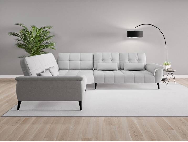 Ecksofa Tokio Nr. 2 - Grau (Lichtgrau) - Softwolle
