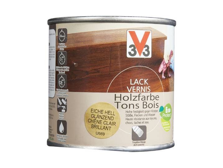 V33 lack Holzfarbe Eiche Hell 250 ml
