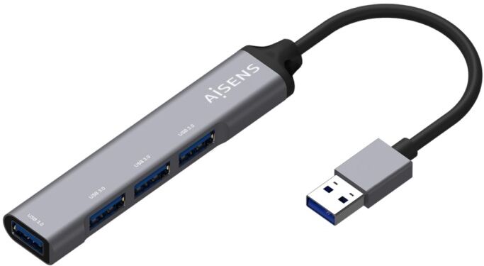 USB-HUB Aisens A106-0540, 4 USB 3.0-Buchsen, Grau, 10 cm