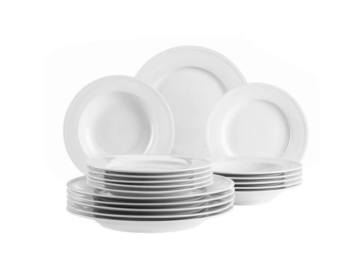 Mäser Tafelservice Arlona, Weiß, Keramik, 18-teilig, Essen & Trinken, Geschirr, Geschirr-Sets, Tafelservice
