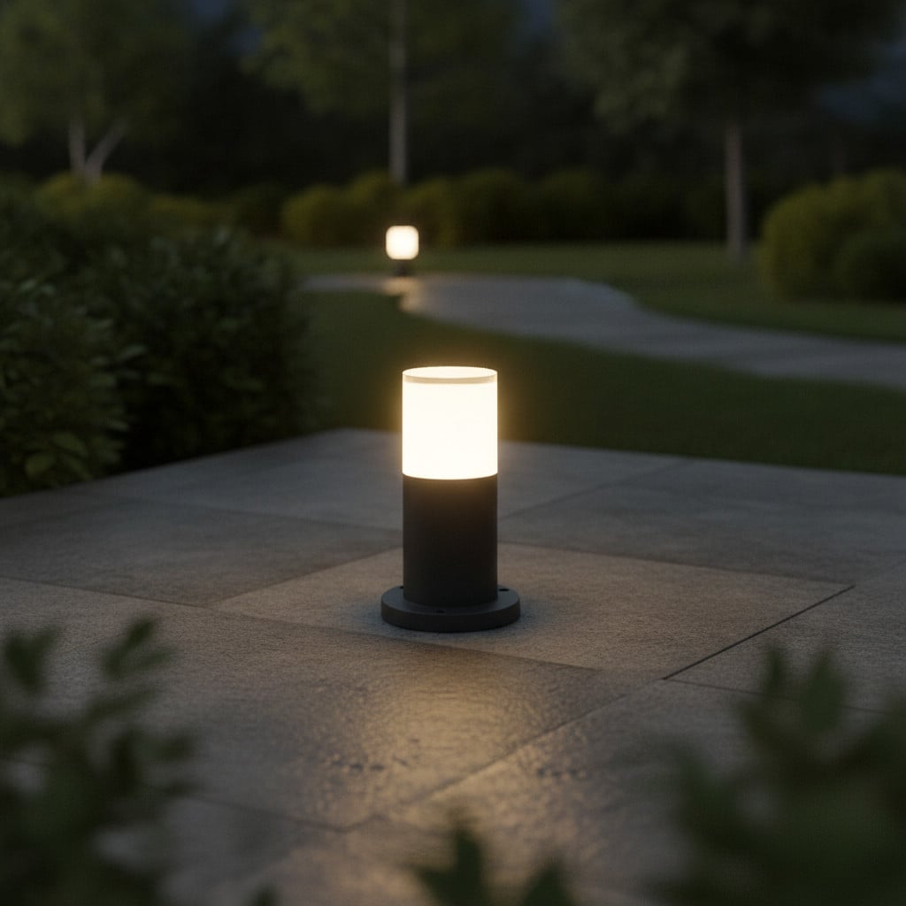 Lyora Noten Design Padverlichting zwart, 20 cm