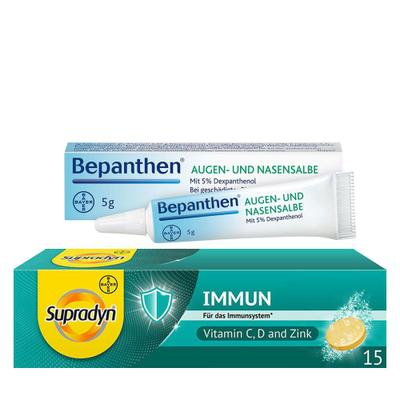 Bepanthen Augen- und Nasensalbe + Supradyn Immun 15 Brause 1 St Set
