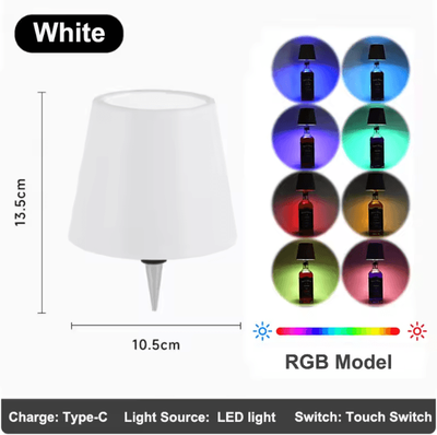 Inspire Curations Wireless LED Bottle Lamp Touch Control Cordless Table Light For Home & Events b white rgb usb Plug