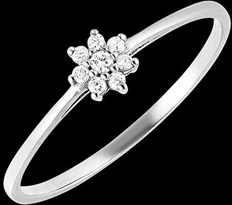 Edenly Ring BlÃ¼te - Daisy - WeiÃŸgold, 18 Karat, mit Diamanten
