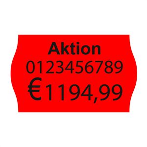 Contact Preisetiketten A57101120M-00003, 26x16mm, rot, permanent klebend, Aktion, 18 x 1.200 Stück