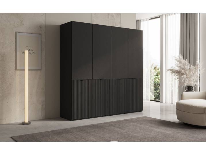 Moduro Elen – Zweimoduliger Kleiderschrank mit strukturierter Front - Beige - Luxusbetten24