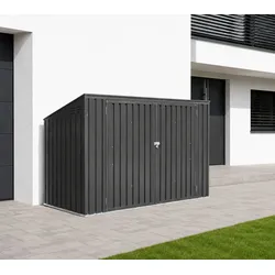 Westmann Metall Mülltonnenbox Gerätebox 73 | Dunkelgrau | 100x235x131 cm - Dunkelgrau