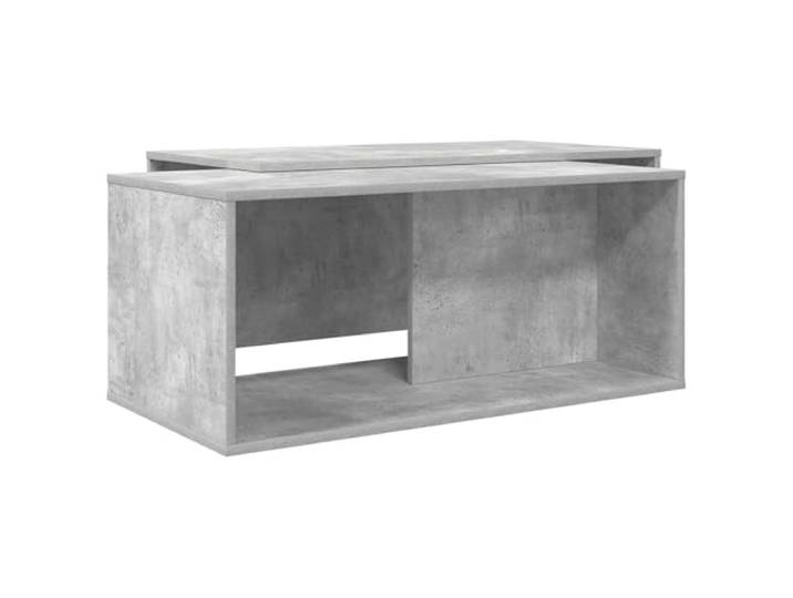 Couchtisch, rechteckig, Beton, Grau, 2-teilig, 90 x 48 x 40 cm, Holz