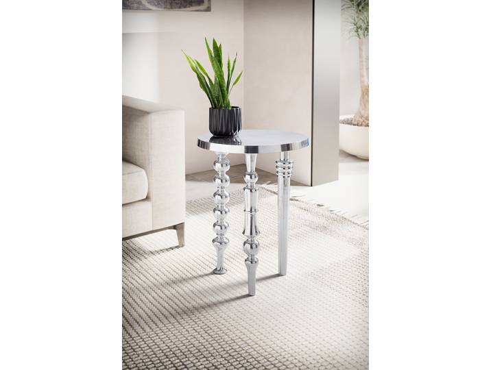 home24 Bijzettafel Rockwall Ø 44cm zilver