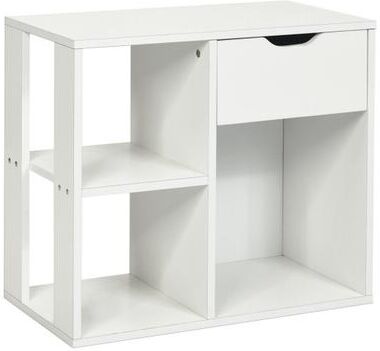 Costway 3-Tier Side Table with Storage Shelf and Drawer Space