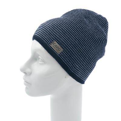 Strickmütze CAPO, Herren, blau (navy), Strick, Wolle, Mützen Strickmütze, Strickmütze, Struktur, Wolle