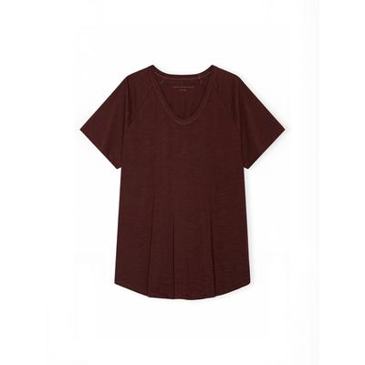 Funktionstop MOSHI MOSHI MIND "moshi moshi mind T-shirt favourite", Damen, Gr. onesize, braun (burgundy), Obermaterial: 100% Baumwolle, Tops