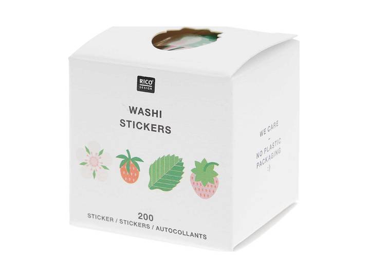 Rico Washi Sticker Just Bees + Fruits + Flowers, Strawberries