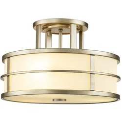 Elstead Lighting Fusion Semi-Flush Deckenleuchte 3-flammig in Naturmessing