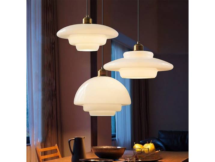 Nordique crème vent lait verre pendentif LED lumière Art décoratif suspension cuisine île salle à manger maison suspension suspension