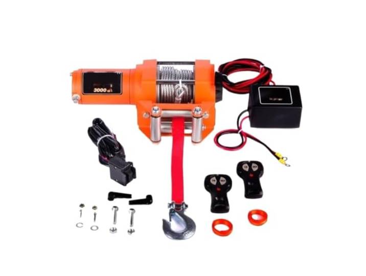 Elektrische Winde 3000 Lb 12 V Fernbedienungsset Heavy Duty Trailer Stahlkabel Elektrischer Hebezeug-Stützarm Heber-Kran