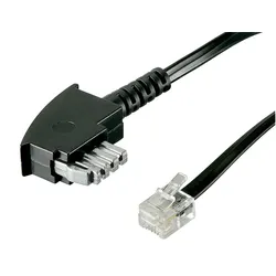 Goobay 50951 TAE-N Anschlusskabel (International Pin out) 4-polig, 3 m, Schwarz - TAE-N-Stecker > RJ11/RJ14-Stecker (6P4C)