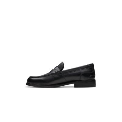 Slipper CLARKS "CraftJames", Herren, Gr. 41, schwarz, Leder, Schuhe Slipper, mit elegantem, italienischem Glattleder-Finish