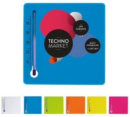Thermomètre Carré Personnalisable pour votre Maison polystyrène (PS) bleu