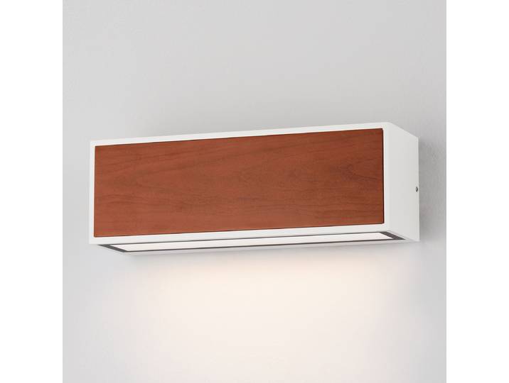 Applique LED 26 x 9 x 9cm Blanc/Blanc/Marron