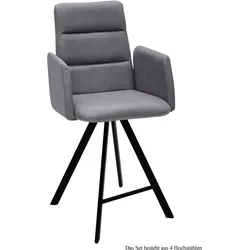 THEKENSTUHL (4er-Set) Delfine 52x109x60 Schwarz/Grau