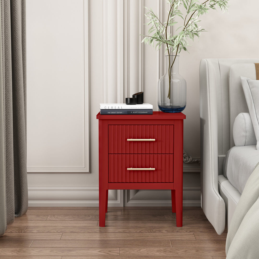 Fairmont Park Tharptown 45 cm W Bedside Table Red 60cm H X 45cm W X 36cm D