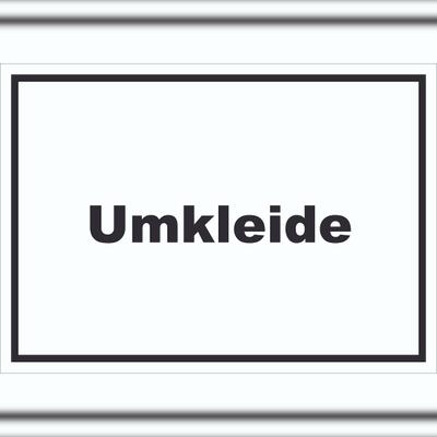 HB-Druck Umkleide Schild mit Text Ankleide Kabine waagerecht A1 Rückseite selbstklebend