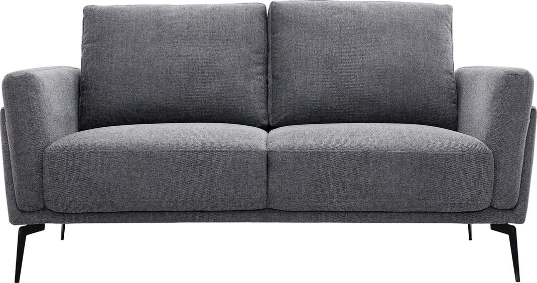 Miliboo Design-Sofa mit grauem Stoff im Samtdesign 2-Sitzer MOSCO