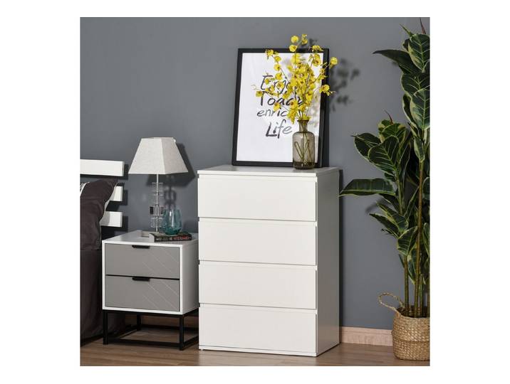 OKWISH Sideboard Schubladenschrank mit 3 Schubladen Modern Weiß (Packung, 1 St., Praktischer Schrank zur Organisation von Kleidung und Zubehör), Aufbewahrungsmöbel für Schlafzimmer und Wohnbereich