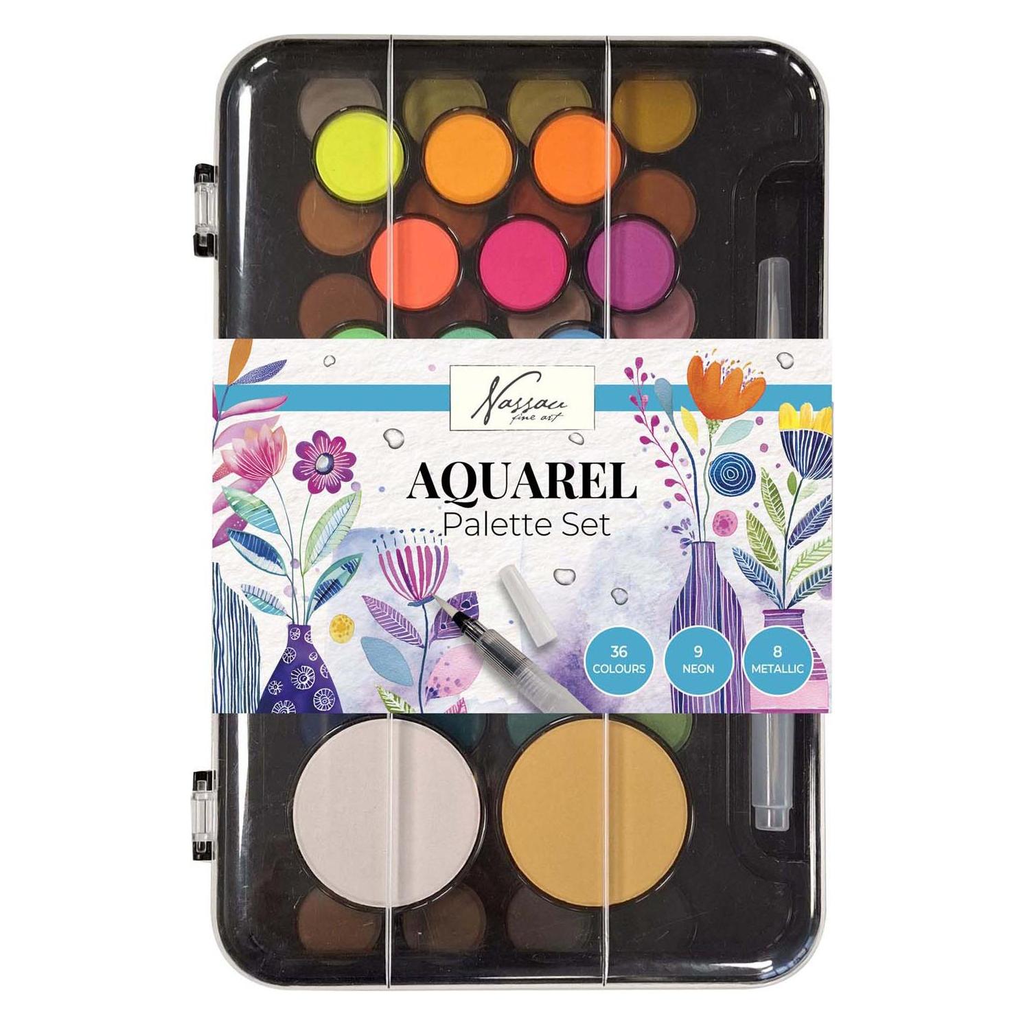 Grafix Nassau Aquarellfarben-Set mit Palette - 36 Farben (67876493)