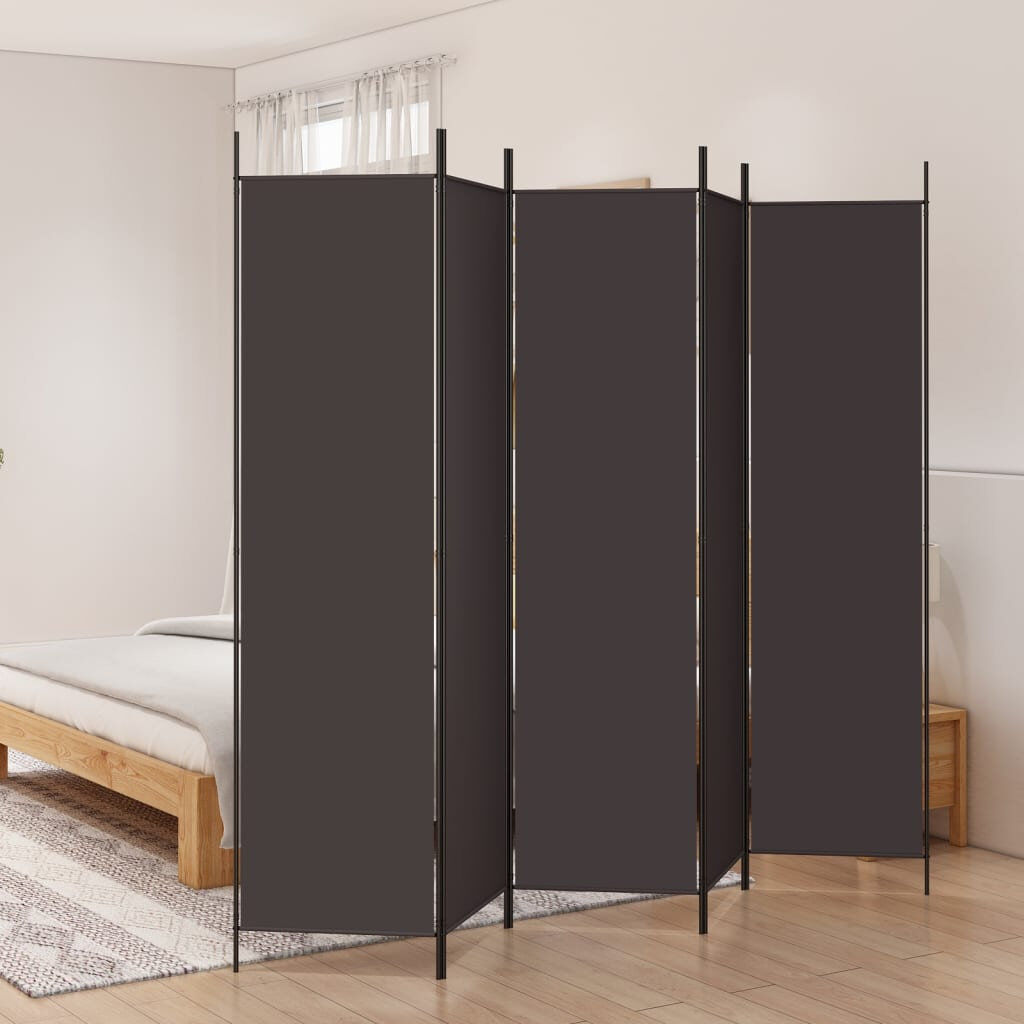 17 Stories Kasimir Folding Room Divider Brown 200cm H x 250cm W