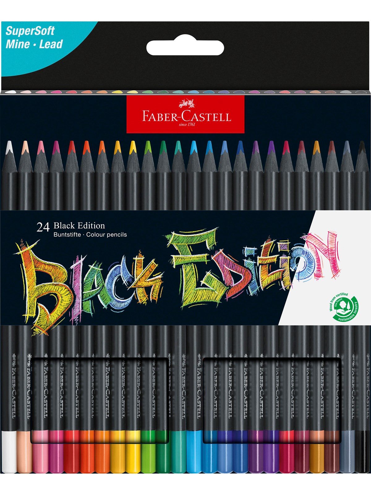 Faber-Castell Buntstifte Black Edition 24er Kartonetui
