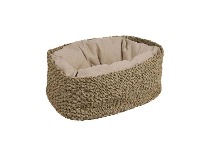 Korb für Haustiere aus geflochtenem Naturmaterial, beige
