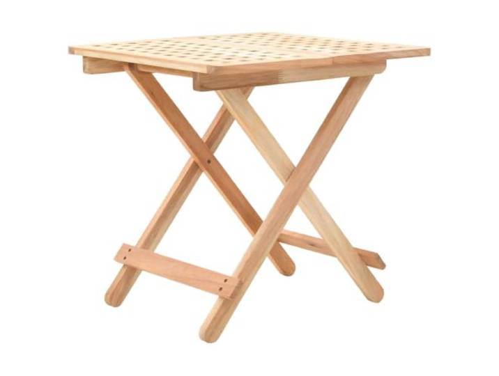 Coespram Klappbarer Beistelltisch Walnuss Massivholz 50x50x49 cm Platzsparender Klapptisch aus echtem Nussbaum für Wohnzimmer und Schlafzimmer, sofort einsatzbereit ohne Montage.