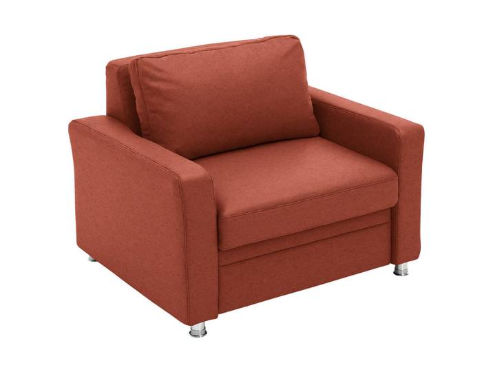 Beldomo Style Schlafsessel, Rotorange, Metall, 116x90x100 cm, Stoffauswahl, Wohnzimmer, Sessel, Schlafsessel