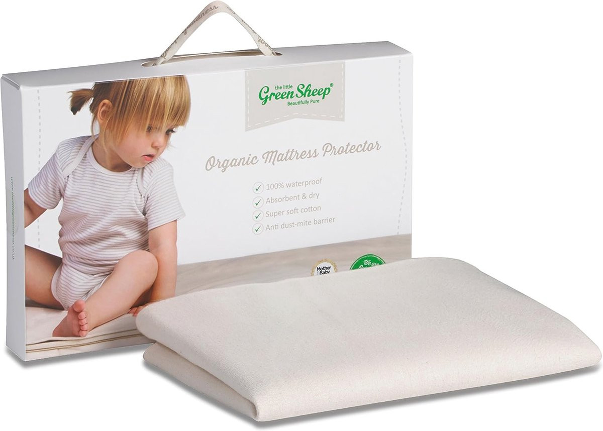 Waterdichte matrasbeschermer voor baby, Eco-Wit, 83 x 50 cm