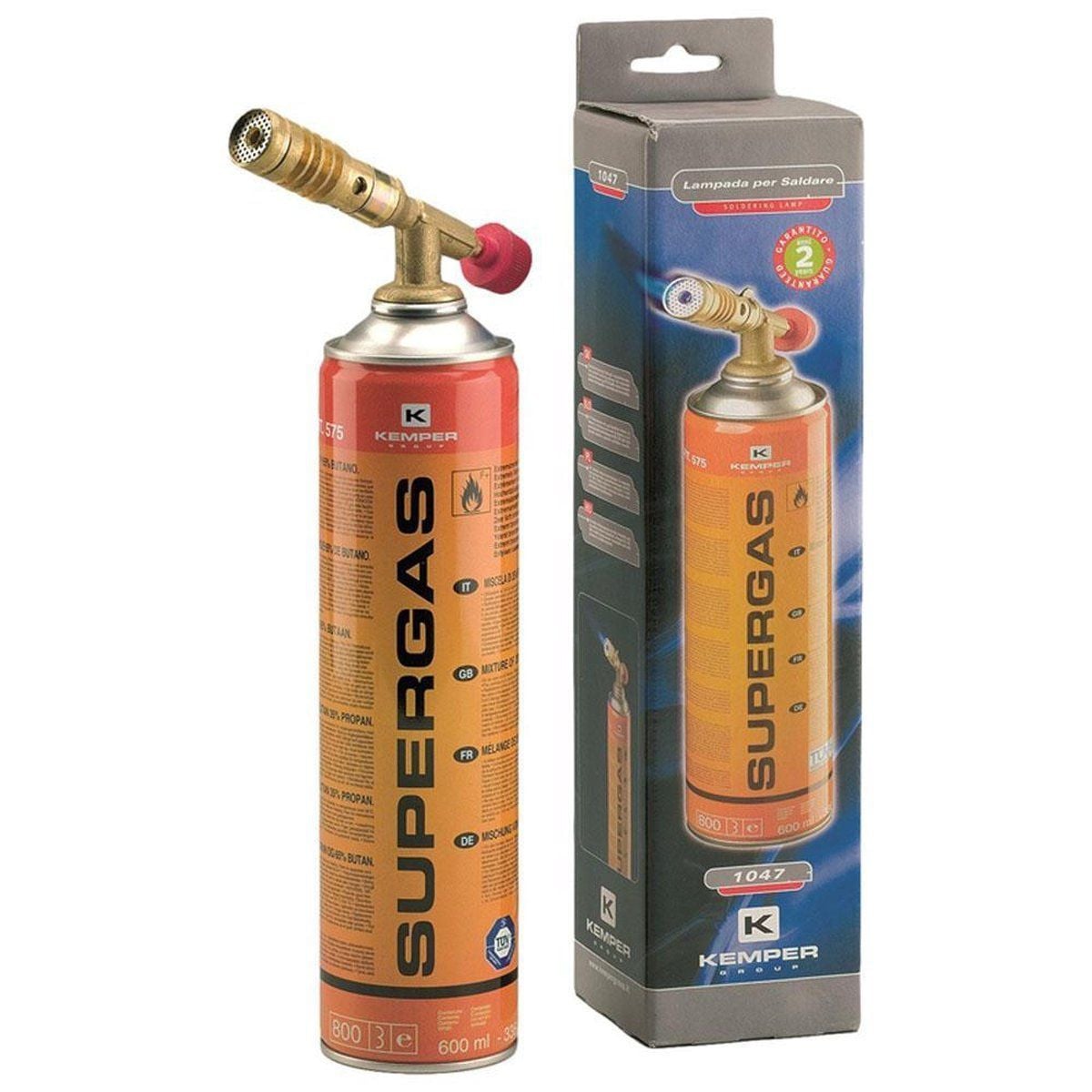 Kemper 1047 Turbo soldeerbrander met 600ml Supergas gaspatroon (760 gr)