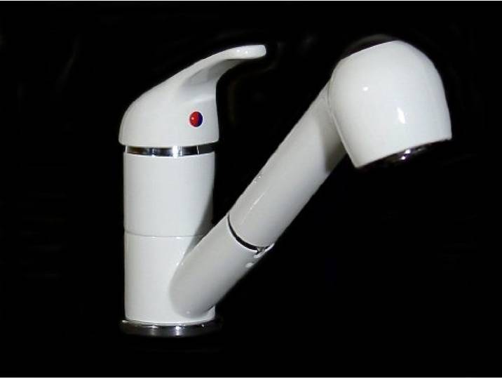 Einhebel Küchenarmatur Spüle Wasserhahn Brause Weiss