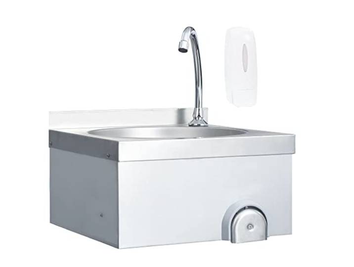 vidaXL Lavabo de lavage avec robinet et distributeur de savon Inox