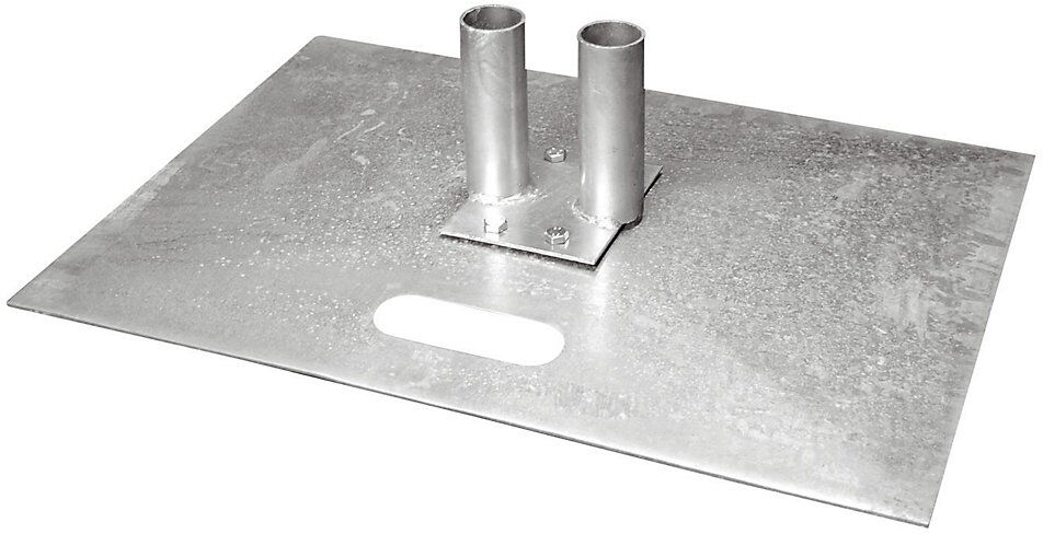 Stahl-Fußplatte, verzinkt, für Mobilzaun, Länge x Breite 700 x 500 mm Schake