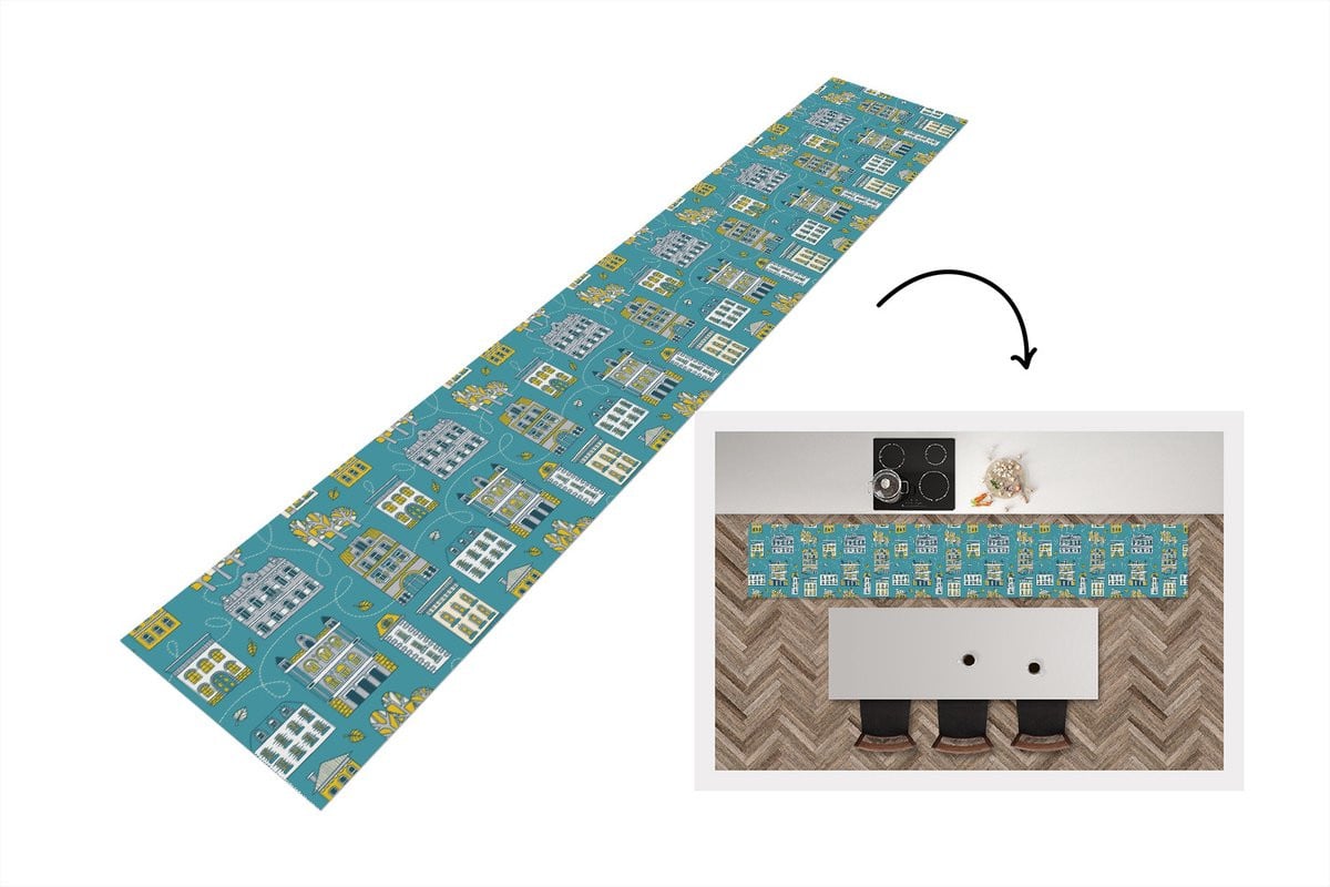 KitchenYeah Keukenloper Herfst Patronen Vinyl Breedte: 50 cm, Lengte: 300 cm