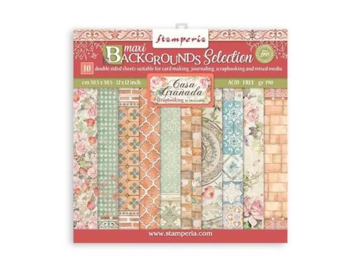 Stamperia - Scrapbooking Pad - Maxi Achtergrond Selectie - Casa Granada