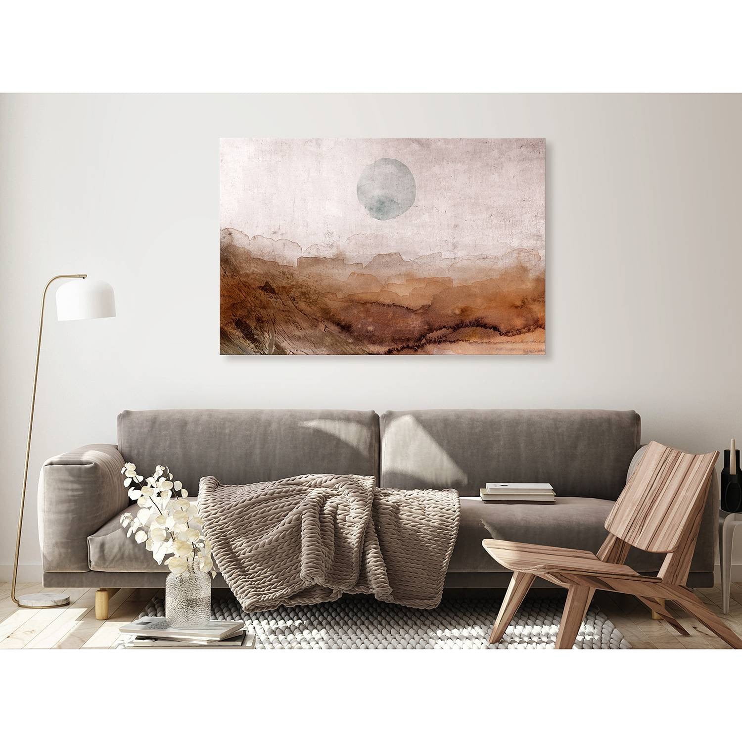 home24 Space of Distant Matter abstracte canvas wanddecoratie bruin 90 x 60 cm