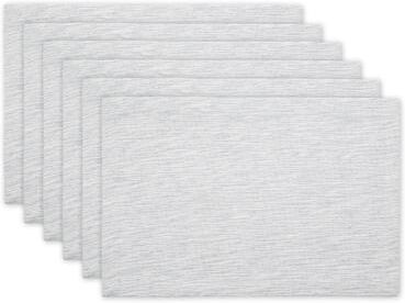 DII Light Grey And Off-White Tonal Recycled Cotton Slubby Rib Placemat (Set of 6) 13x19