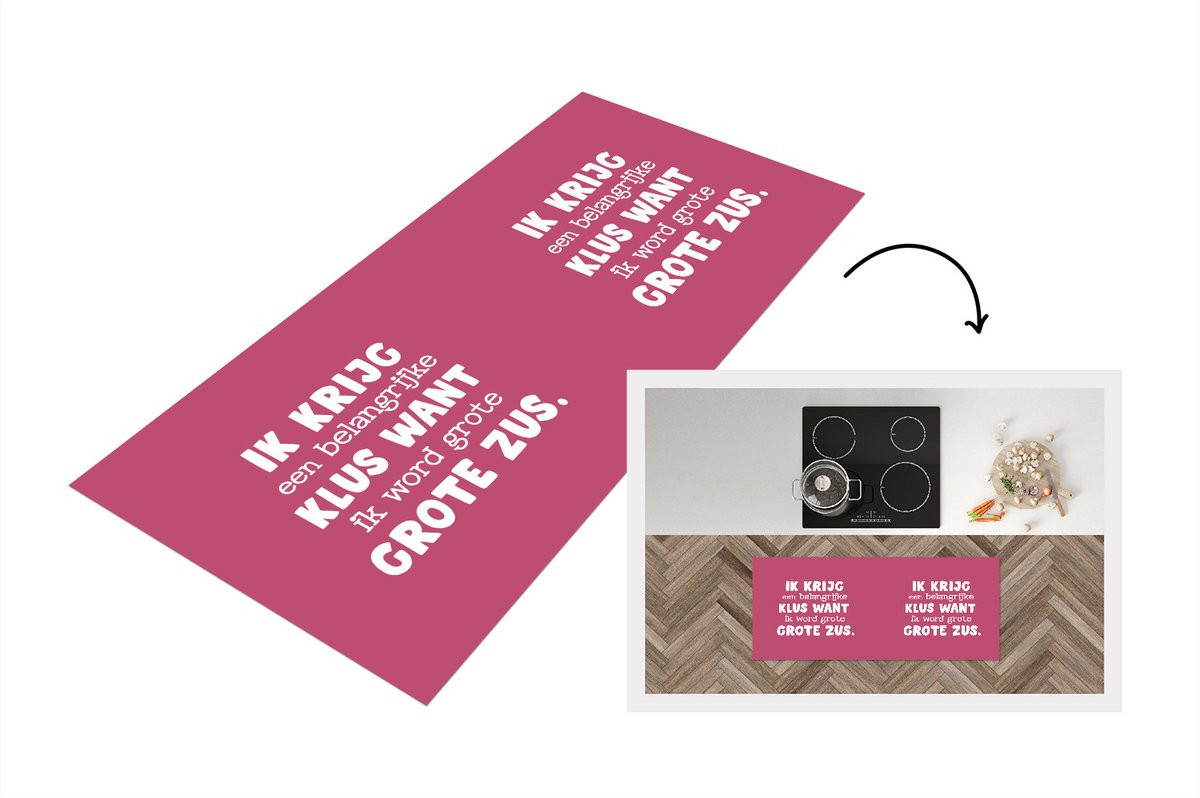 KitchenYeah Keukenloper Ik word grote zus - Vinyl - 120 x 50 cm