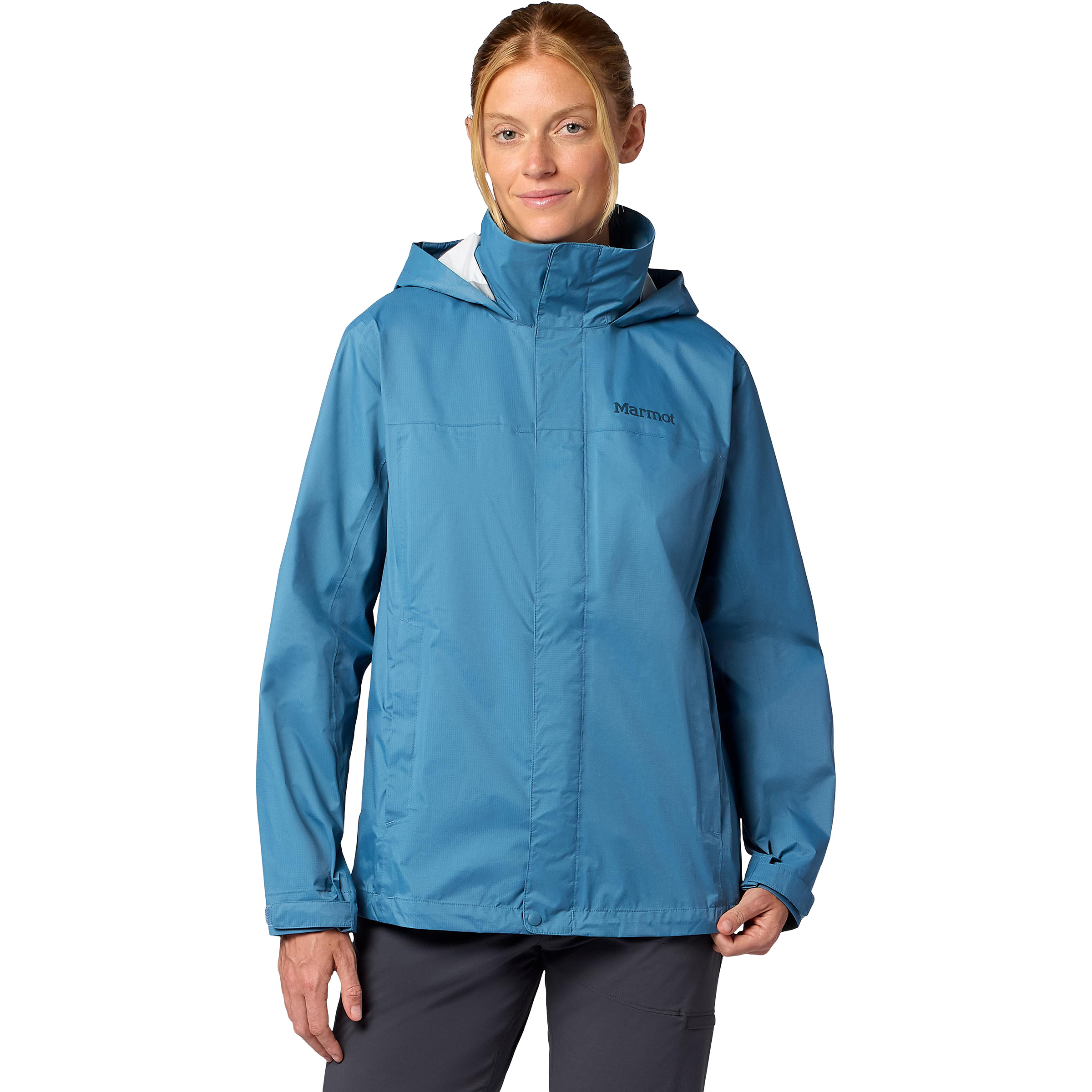 Marmot PreCip Evo Damen Regenjacke blau Größe M Trekking Klein verpackbar Wasserabweisend