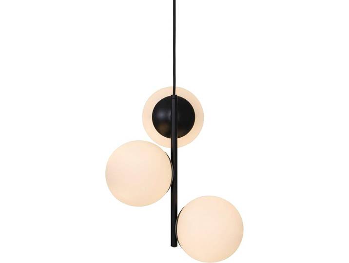 Nordlux Suspension Lilly noir\, blanc opale