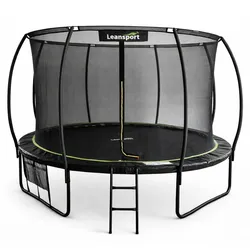 LEAN Gartentrampolin mit Innennetz, schwarz und grün, 366 cm (12 Fuß)
