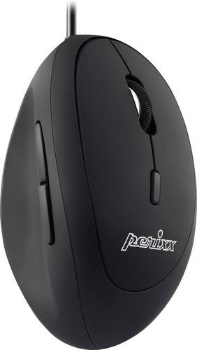 Perixx Perimice-519 Ergonomische Maus USB Optisch Schwarz 6 Tasten 1600 dpi Ergonomisch