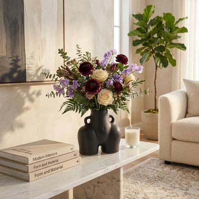 Sagebrook Home Decorative Vase - Ceramic Abstract Half Body Shape,6in